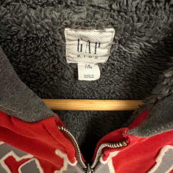 Gap Kids Cozy Logo Fleece Zip Hoodie with Sherpa Lining Size 10 - Picture 4 of 4